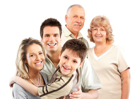 Family of happy dental patients.